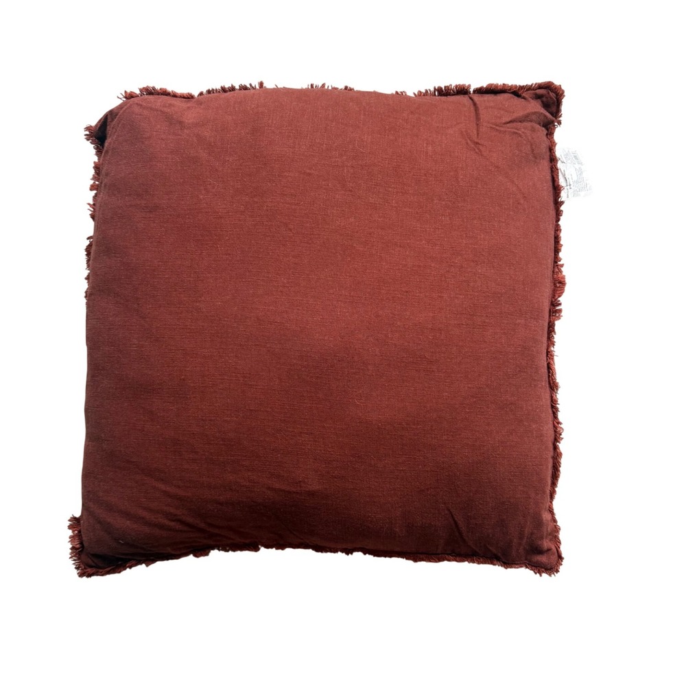 Casaluna Euro Pillow Unisex 26x26 Dark Clay Rosewood Brown Linen Blend modern